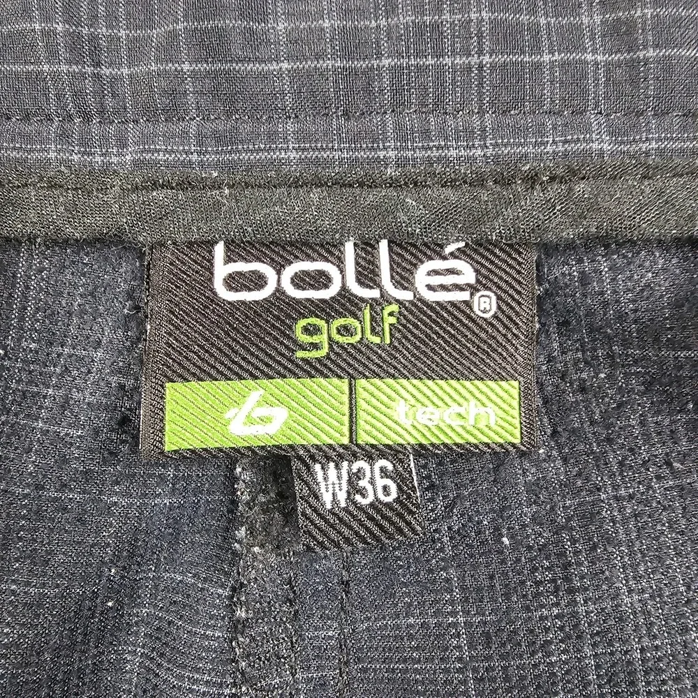 Bolle Golf Tech Shorts Mens 36 Black Gray Plaid Stretch Performance Flat Front